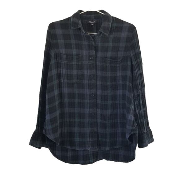 Madewell Oversized Flannel Swing Shirt in Heisley Plaid size XS - Picture 4 of 13